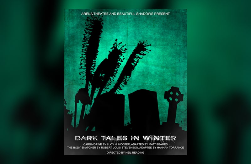 The image for Dark Tales shows angular tombstones and sinister plants silhouetted against a ghostly green background.